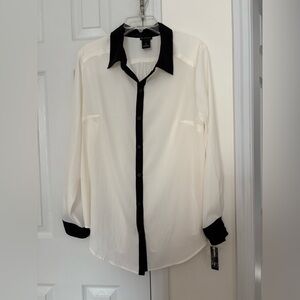 Elegant Two-Tone Women's Blouse